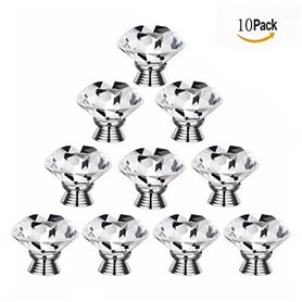 Gearmax® 30mm Poignées Boutons Transparent Diamant Cristal Verre Portes Meuble Tiroir Placard Décoration 10 pièces/Set(Transpare