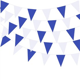 Guirlande de fanions triangulaires en plastique PE imperméable pour anniversaire