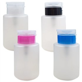 Distributeurs de Pompe de Dissolvant de Vernis à Ongles，4 Pièces 150ml Transparent Flacon Pompe Vide Bouteille en Plastique Vide