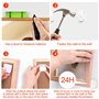 Fousenuk Lot de 8 Supports de Fixation pour Photos et Miroirs, Crochets Autocollants, Accroche Miroir Sans Perçage, Accroche Tab