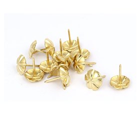sourcing map Clou Tapissier 16mm Diamètre Décoratif Punaise Goujon Punaise Doré 15Pcs