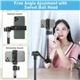 KDD Support de Caméra Webcam avec Porte Téléphone, Support Projecteur 63,5cm Pliable Flexible Col de Cygne, Support Webcam pour 