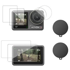 YPYMOD 2 Ensembles Protection D'écran pour DJl Action 4 + Capuchon D'objectif en Silicone