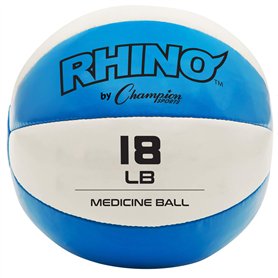Champion Sports Médecine Ball en Cuir (Bleu Sarcelle/Blanc
