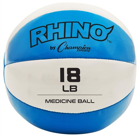 Champion Sports Médecine Ball en Cuir (Bleu Sarcelle/Blanc
