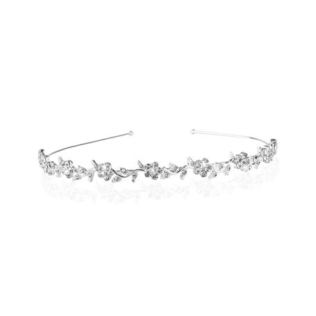 IERCZA Tiara de Mariée en Alliage Argenté