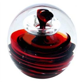 my-gschenk Presse-Papier Boule de rêve Grand modèle : Motif Spirale en Rouge et Noir