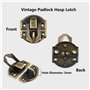 10pièces Fermetures vintage Loquet Serrure Fermoir Verrous vintage gaufrage Moraillon de 27 x 29mm pour des des boîtes à bijoux 