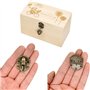 10pièces Fermetures vintage Loquet Serrure Fermoir Verrous vintage gaufrage Moraillon de 27 x 29mm pour des des boîtes à bijoux 