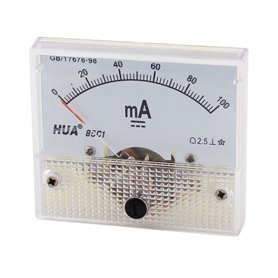 sourcing map Analogique Courant Panneau Mètre DC 0-100mA 85C1 Ampèremètre 64x49x56mm pour Automobile Circuit Test Charge Batteri