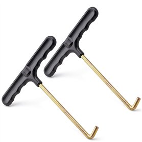 Famgee Lot de 2 outils de traction pour trampoline avec crochet en T pour installation de ressort et démontage