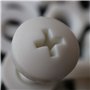 20 x White Pan Head Screws Polypropylene (PP) Plastic Nuts and Bolts, Washers, M8 x 20mm