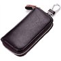 iSuperb® Étui à clés en Cuir Porte-Cartes Porte-Monnaie Porte-Monnaie Sac à Poche Sécurité avec Crochet Clip 11x6x2.5cm (café)