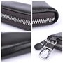 iSuperb® Étui à clés en Cuir Porte-Cartes Porte-Monnaie Porte-Monnaie Sac à Poche Sécurité avec Crochet Clip 11x6x2.5cm (café)