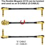 4 unités – Mogami 2319–27 cm (27,9 cm) – Instrument effets câble patch avec Plaqué or, profil bas, Pancake à angle droit type TS