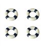 Amosfun 10pcs Mini Bouée de Sauvetage en Bois Décorative Nautique Décorations Plage Miniature Micro Paysage (Bleu)