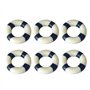 Amosfun 10pcs Mini Bouée de Sauvetage en Bois Décorative Nautique Décorations Plage Miniature Micro Paysage (Bleu)