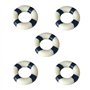 Amosfun 10pcs Mini Bouée de Sauvetage en Bois Décorative Nautique Décorations Plage Miniature Micro Paysage (Bleu)