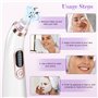 VMUTGA Tire-comédons Nettoyeur de Pores Visage, Tire-comédons Aspirateur de Points Noirs Électrique avec 5 Modes 4 Pointes D'asp