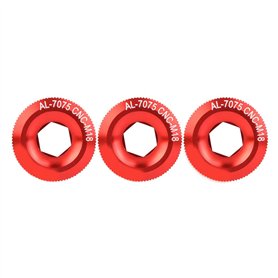 3pcs 18mm Alliage D'Aluminium Boulons de Manivelle de VéLo Capuchon à Visser pour PéDalier(Rouge)