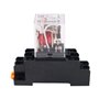WANGCL Lot de 2 mini relais électromagnétiques AC 12 V 8 broches DPDT relais 2NO + 2NC avec base de prise et indicateur LED