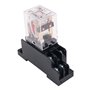 WANGCL Lot de 2 mini relais électromagnétiques AC 12 V 8 broches DPDT relais 2NO + 2NC avec base de prise et indicateur LED