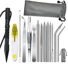 WANGCL Lot de 14 aiguilles de paracorde FID avec pointes Marlin et écrou d'extension en acier inoxydable pour laçage et noueur (