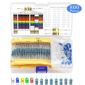 WayinTop Kit de 5mm LED Diodes & Résistance Électrique pour Projets Arduino Raspberry Pi