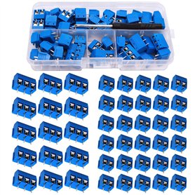 RUNCCI-YUN 80 Pièces 300V 15A Bornier à Vis Connecteur à Vis de PCB (bleu) 2 Broches (Pin) et 3 Broches (Pin)