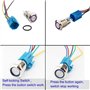 CESFONJER 19mm 12V Verrouillage Bouton-poussoir, LED Démarrage Bouton | ON/OFF Commutateur Bouton Auto-bloquant en Acier Inoxyda