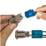 CESFONJER 19mm 12V Verrouillage Bouton-poussoir, LED Démarrage Bouton | ON/OFF Commutateur Bouton Auto-bloquant en Acier Inoxyda