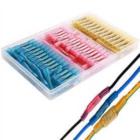 CESFONJER Connecteur Gaine Thermorétractable | Connecteurs de câbles | Cosses Isolés Electriques 22-10GA (60Red 40Blue 30Yellow)