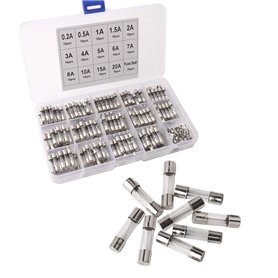 FULARR® 230Pcs 5X20mm Professionnel Voiture Fast-Souffler Verre Tube Fusible Kit: 210Pcs Rapide Coup Verre Tube Fusible + 20Pcs
