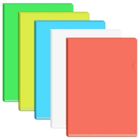 Chemises Plastique Dossier A4 Pochette En Forme de L Porte-document pour Bureau et École Ranger ou Classer Documents 30 Pièces (