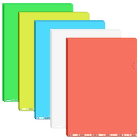 Chemises Plastique Dossier A4 Pochette En Forme de L Porte-document pour Bureau et École Ranger ou Classer Documents 30 Pièces (