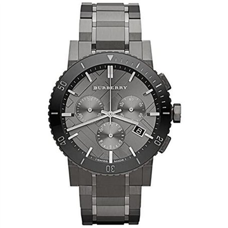 Swiss Burberry BU9381 Montre chronographe de luxe pour homme Unisexe Plaqué ionique Cadran Date Cadran Céramique Noir Chronograp