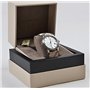 Burberry BU9357 Montre unisexe pour homme et femme en acier inoxydable avec cadran blanc à carreaux en tissu (cuir authentique) 