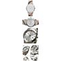 Burberry BU9357 Montre unisexe pour homme et femme en acier inoxydable avec cadran blanc à carreaux en tissu (cuir authentique) 
