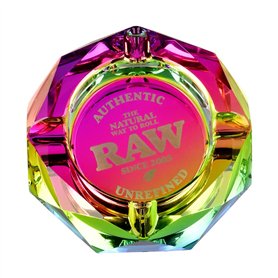Cendrier brut en verre multicolore - Raw Rainbow Glass Ashtray