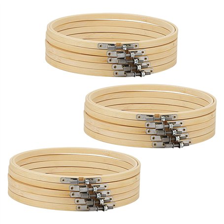 MANCHAP Lot de 15 cercles à broder en bambou réglables de 20 cm