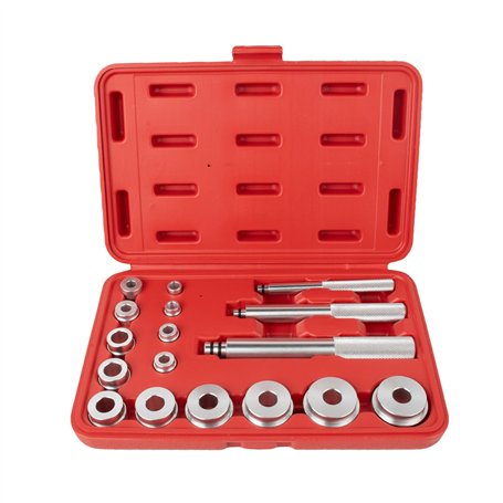 Kit de 17 outils de roulement de roue - Joint de bague de roulement - Disques de pilote - Kit de montage pour douilles d'essieu