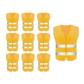 Hitopin Gilet de Sécurité Réfléchissant Haute Visibilité - 10 Pièces - Pour Conducteurs et Travailleurs Unisexe