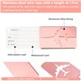 Ensemble d'étiquettes de bagages – 6 étiquettes valise en aluminium avec câble en acier, incluant des étiquettes nom et adresse.