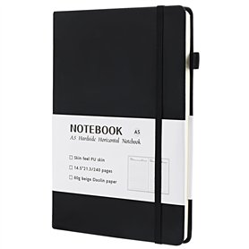 Lrocotanc Cahier A5 - Cahiers de 240 Pages - Cahier de Brouillon - Petit Cahier - Avec Sangle - En Cuir PU - Adapté pour le Bure
