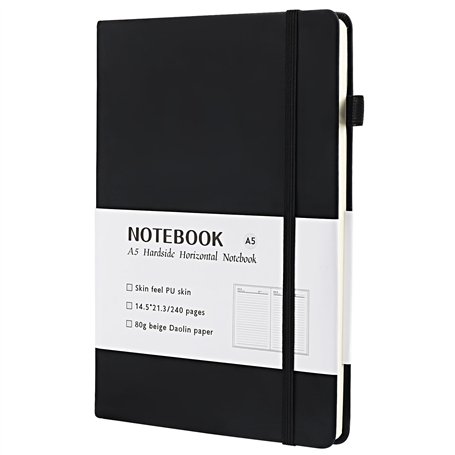 Lrocotanc Cahier A5 - Cahiers de 240 Pages - Cahier de Brouillon - Petit Cahier - Avec Sangle - En Cuir PU - Adapté pour le Bure