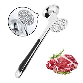 Lrocotanc Attendrisseur de Viande en 304 Acier Inoxydable - Marteau à Viande de Cuisine - Marteau à Steak Double Face - pour Sch