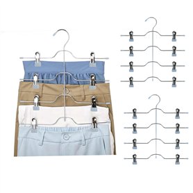 Cintres Pantalons - 3 Pièces Cintre Gain De Place - Cintre Pince - Ceintre Pantalon Metal avec Antidérapante Clips - pour Pantal