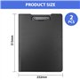 2 Porte documents A4 – Porte document – Porte bloc A4 – Porte documents – Support feuille avec pince A4 – Porte bloc A4 avec pin