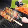 Ensemble de paniers de grillage enroulable emboîtables 2 Paniers de barbecue cylindriques en acier inoxydable avec poignée en bo
