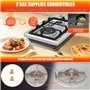 Plaque Gaz 2 Feux Inox, Plaque de Cuisson Gaz 2 feux Encastrable, Table Gaz 50cm, Convient pour le Gaz Naturel ou le Gaz Propane
